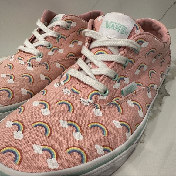 Vans Other - Vans Youth Kids Girls Doheny Rainbows Shoes Sneakers Size Missy 6 Pink Lace Up